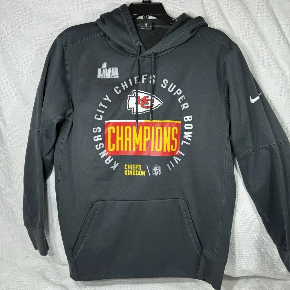 Nike Kansas‎ City Chiefs Super Bowl LVII Champions Black Hoodie Men's XL